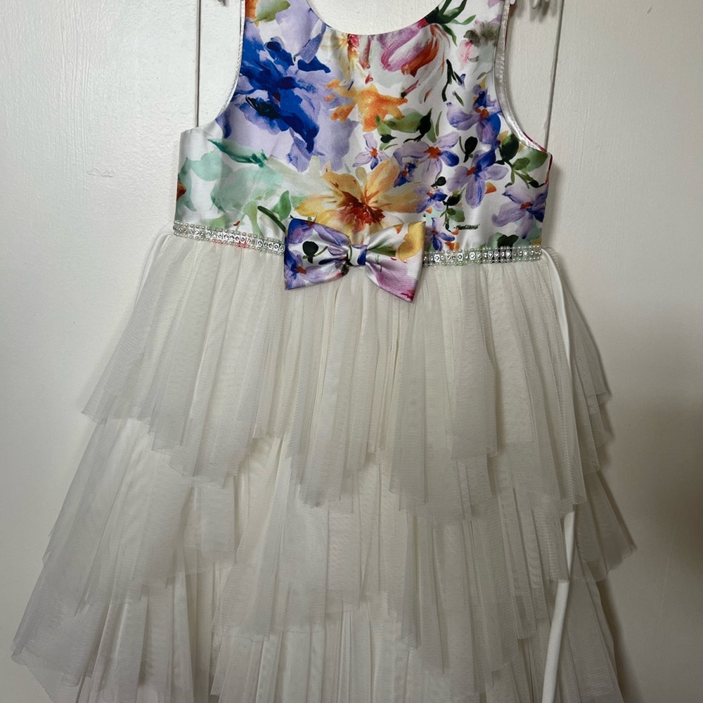 Floral Tiered Dress with Bow